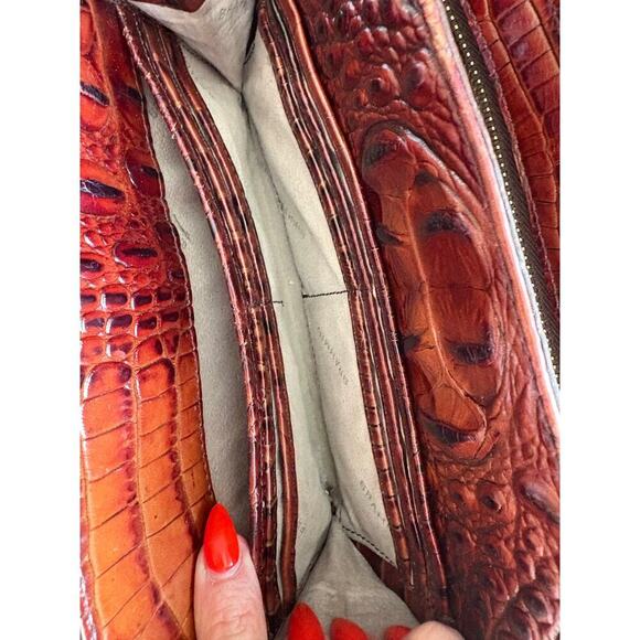 Brahmin Alena pecan brown embossed crossbody small bag purse - Picture 10 of 12